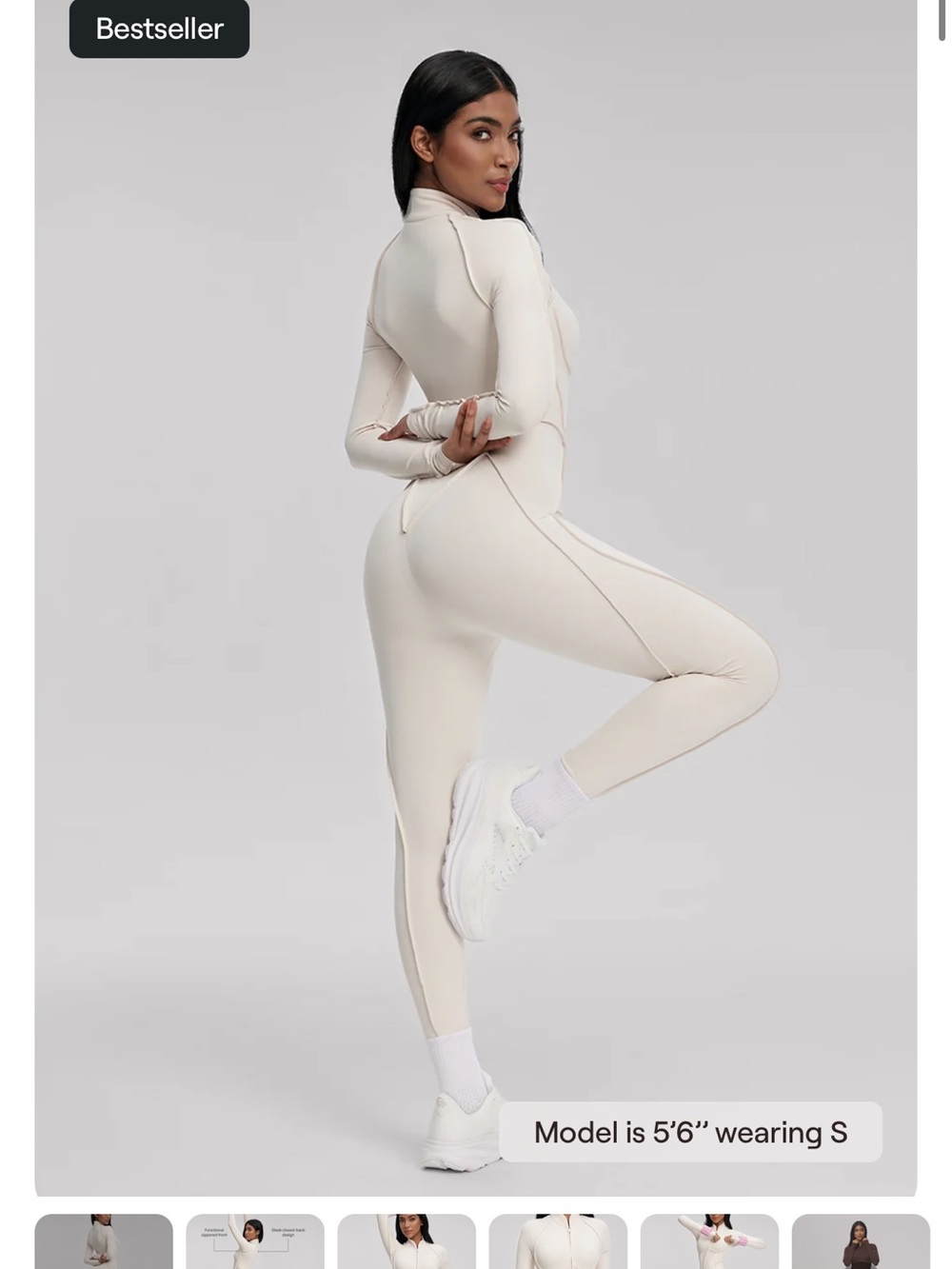 Better me Slim Fit High-Neck Jumpsuit in Cream
